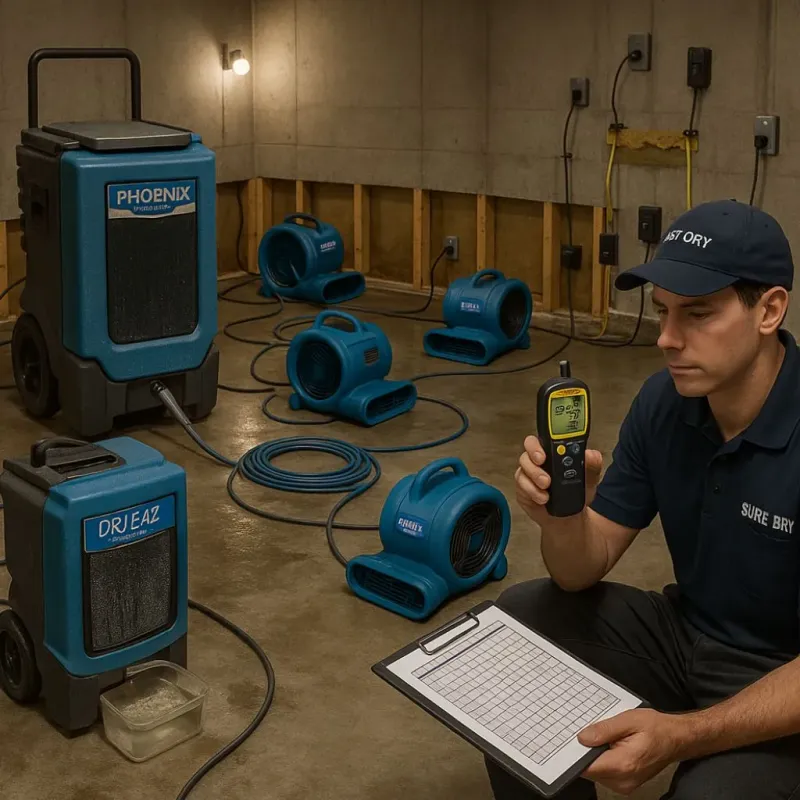 Structural Drying and Dehumidification process in Lexington, NC
